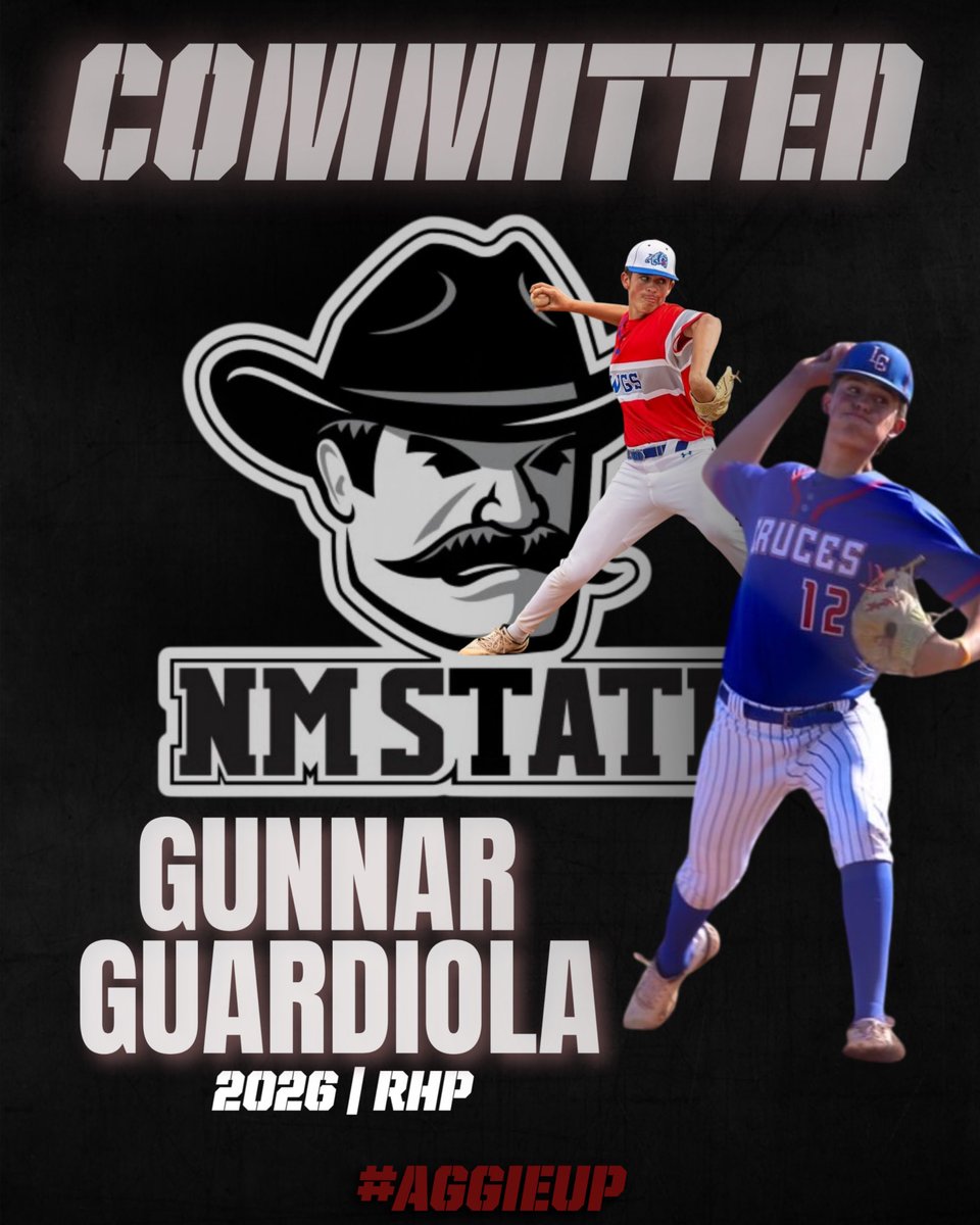 GunnarGuardiola's tweet image. After some great conversations with my family, as well as Coach @Jake_Angier, l am proud to announce that I am 100% committed to @NMStateBaseball!
I want to thank my Lord and Savior Jesus Christ, as well as my family, especially my father and my brother, for helping me to get to…