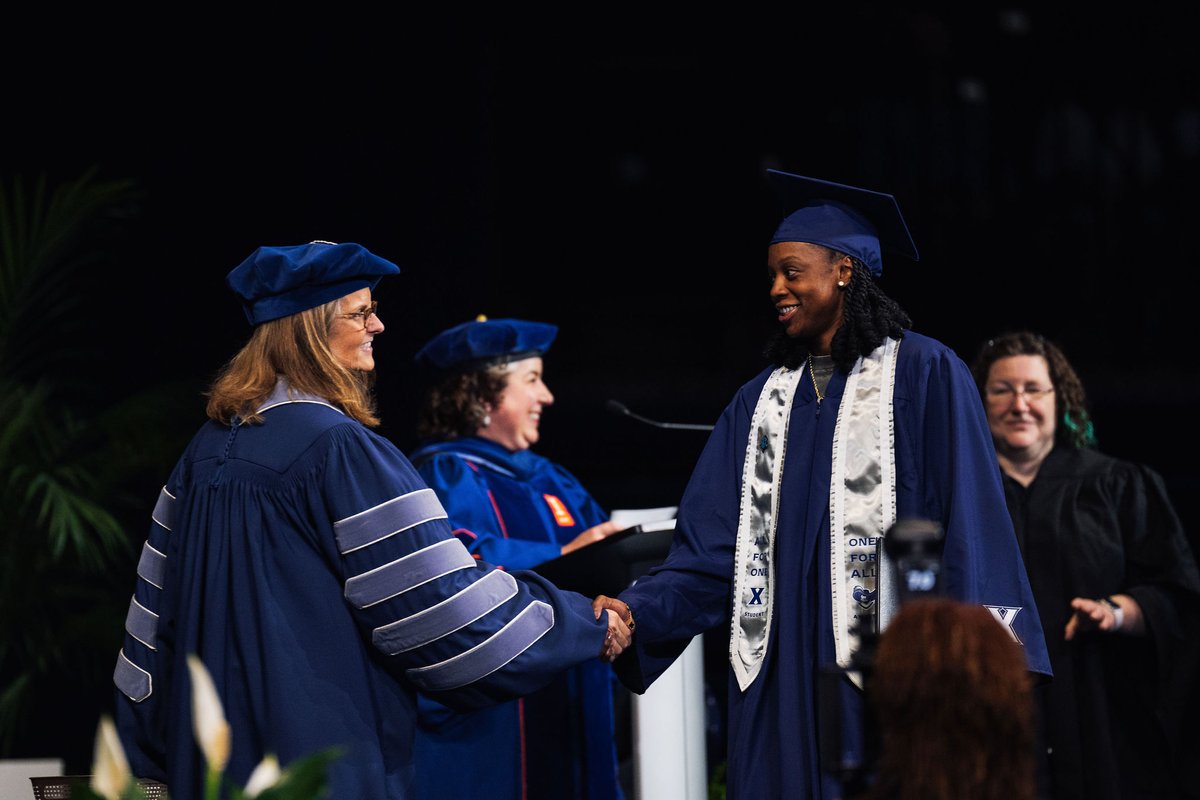 XUAthletics's tweet photo. Congrats to the nearly 80 student-athletes who earned their degrees from @XavierU on Saturday! 🎓💙⚔️

📸: https://t.co/3hnW8hlxF9

#LetsGoX https://t.co/1IG6SVlc84
