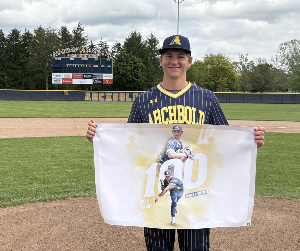 ArchboldBasebal's tweet photo. Congrats to Zach Short on strikeout number 100 for the season! https://t.co/YfExmhwxjm
