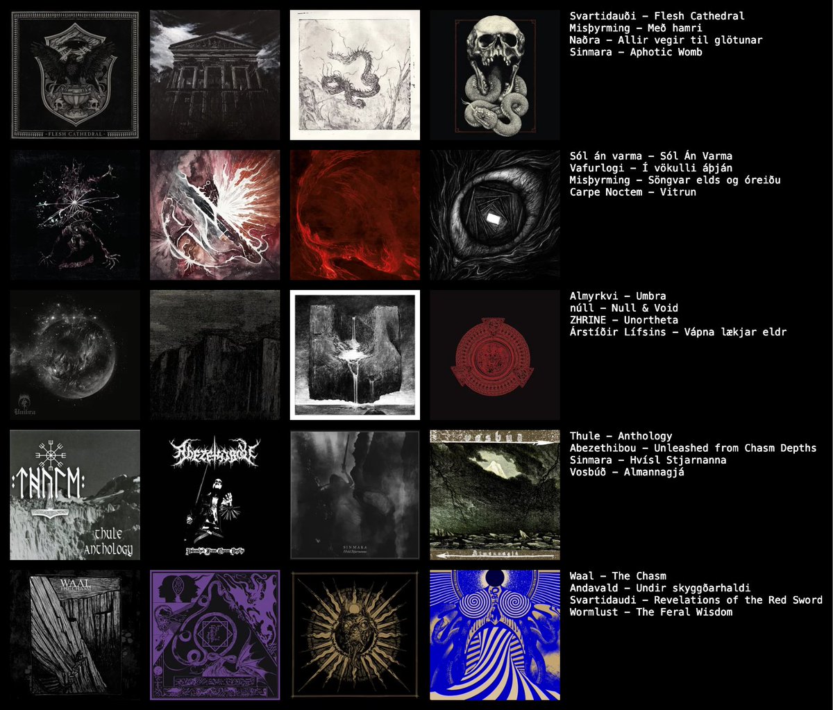 RaidApocalyptic's tweet image. My TOP 20 Icelandic Black Metal 🌋🇮🇸❄️🔥

Some serious bangers from a country of just 300k people.

Did I miss any of your favorites?