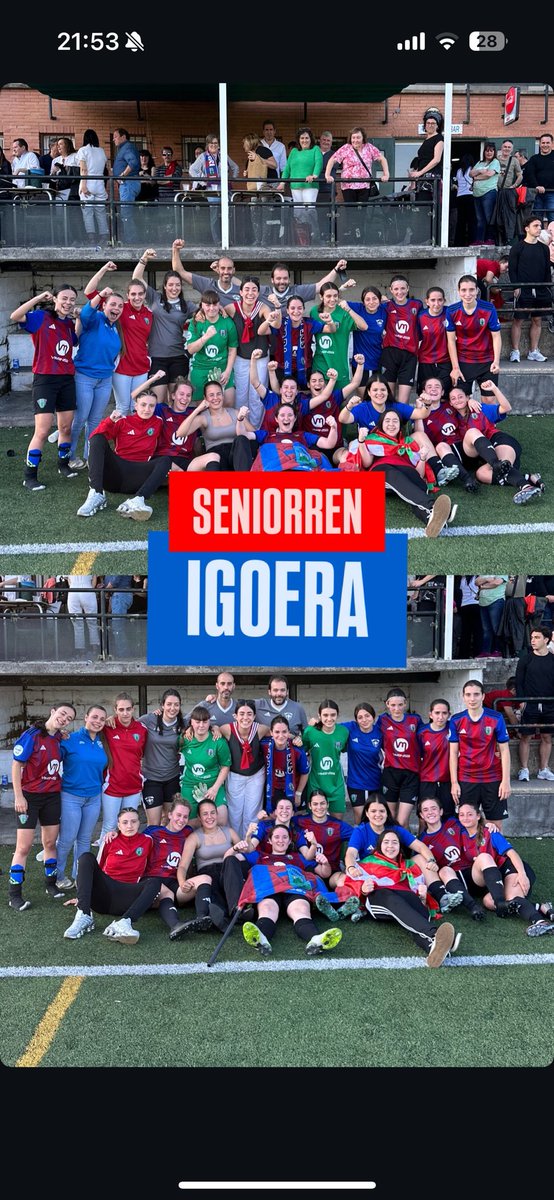 Nuestro regional femenino vence por 2-1 al Peña Athletic B y consiguen el ascenso a la primera regional femenina. Ascenso en su segundo año de competición y segundo ascenso de un equipo de neskak para el club.

Zorionak Neskak!! Onenak zarete!! ❤️💙❤️💙❤️💙