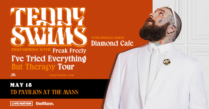 the Mann. (@manncenter) on Twitter photo TONIGHT 🧡 <a href="/teddyswims/">Swimmy BoutDaCheck</a> brings the I’ve Tried Everything But Therapy Tour to our TD Pavilion! Gates 6:30PM • Show 8PM TONIGHT 🧡 <a href="/teddyswims/">Swimmy BoutDaCheck</a> brings the I’ve Tried Everything But Therapy Tour to our TD Pavilion! Gates 6:30PM • Show 8PM