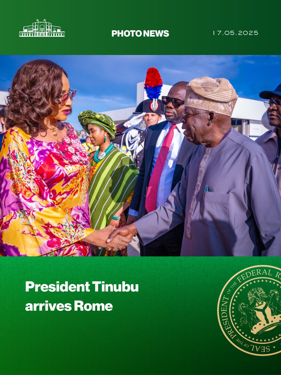 President Tinubu arrives Rome