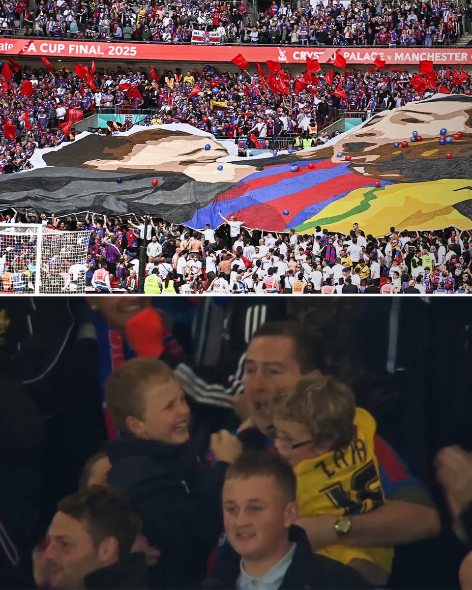The story behind Crystal Palace’s cup final tifo has hit me so deep. A terribly sad story. What a day for his sons and family. So glad they won it. ❤️