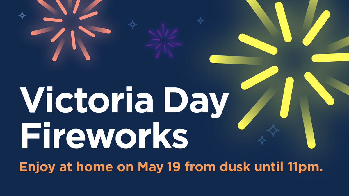 Enjoy fireworks at home on your private property on May 19 from dusk to 11pm. You need a permit for any other day. Fireworks aren't allowed on public streets &amp; you need a permit for use in City parks. To submit a complaint about illegal use of fireworks: mississauga.ca/fireworks