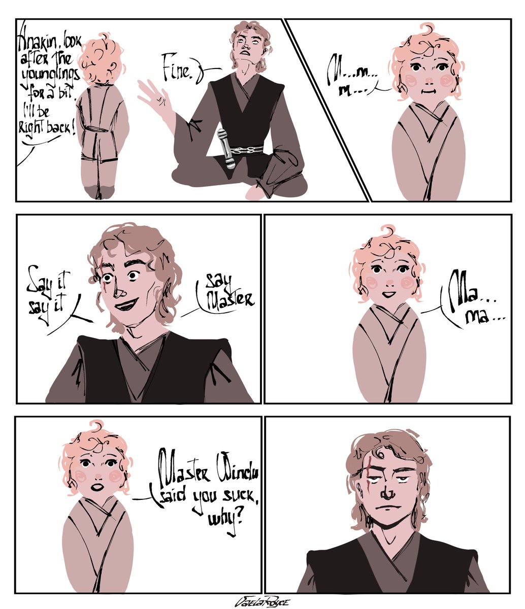VaelaRoyce's tweet image. No comments💅🏼

(I love him anyway)

I&apos;ve decided it&apos;s time to start spreading laughter throughout the galaxy so from now on I&apos;ll be drawing funny things too. 

#StarWars #anakinskywalker #jedi #sith #meme #younglings #humor #vaelaroyce
