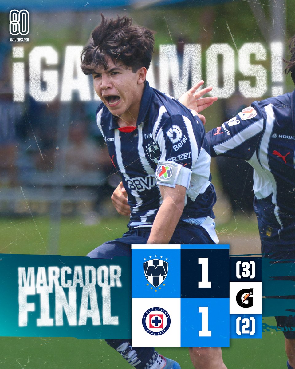 Rayados_FB's tweet photo. FINAL | #Sub15 | #MTY 🤠 1 (3) - (2) 1 🚂 #CRZ |

¡TERMINAAAAA LA TANDA DE PENALES! ¡ESTAMOS EN SEMIFINALES! ¡ARRIBA EL MONTERREY! 👏🏻🔥

@gatorademex https://t.co/mc2fH6xOPa