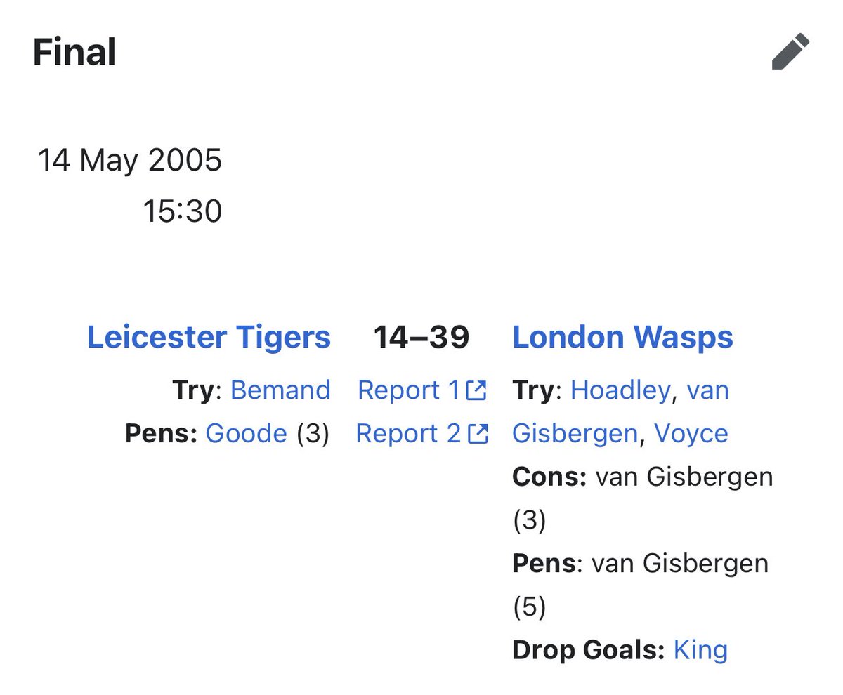 Today just makes me think of 2005. Not a bad thing losing today <a href="/FromLe2/">A View From LE2 / Elliott Butlin</a> <a href="/rollingmaulpod/">The Rolling Maul</a> <a href="/RugbyTigers/">#RugbyTigers</a>