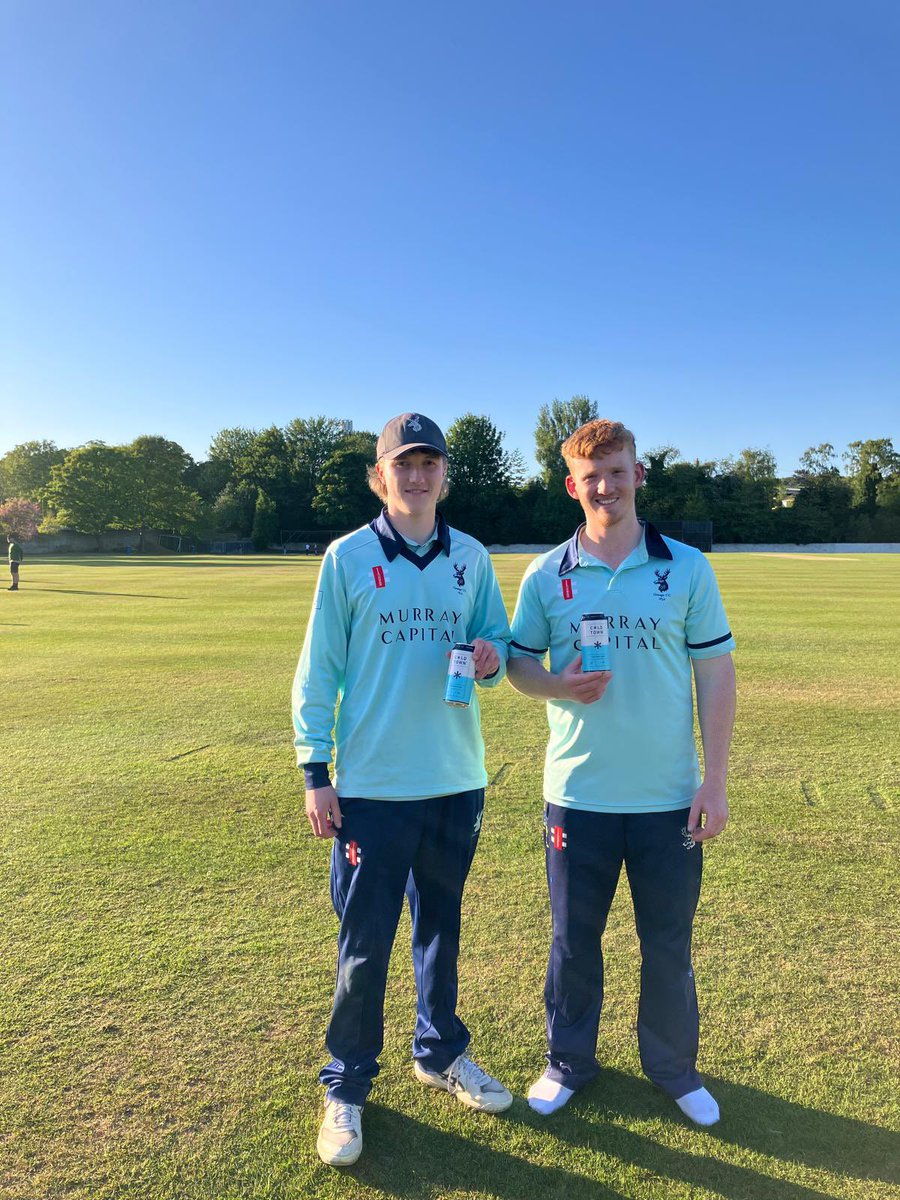 Two Cold Town Beer Players of the Match for Grange (when you thought there would just be one).  Jamie Crawley (109) and Louis Bennet (10-3-1-24).  Unfortunately in a losing cause  but a good game of cricket.  Well done to Heriot’s.