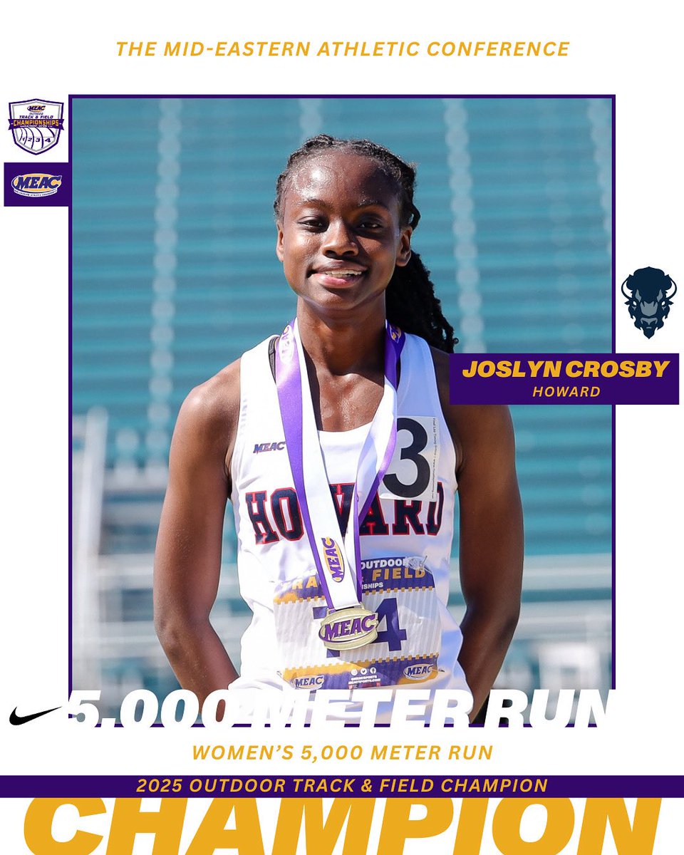 🥇Women’s 5000M: Joslyn Crosby, Howard