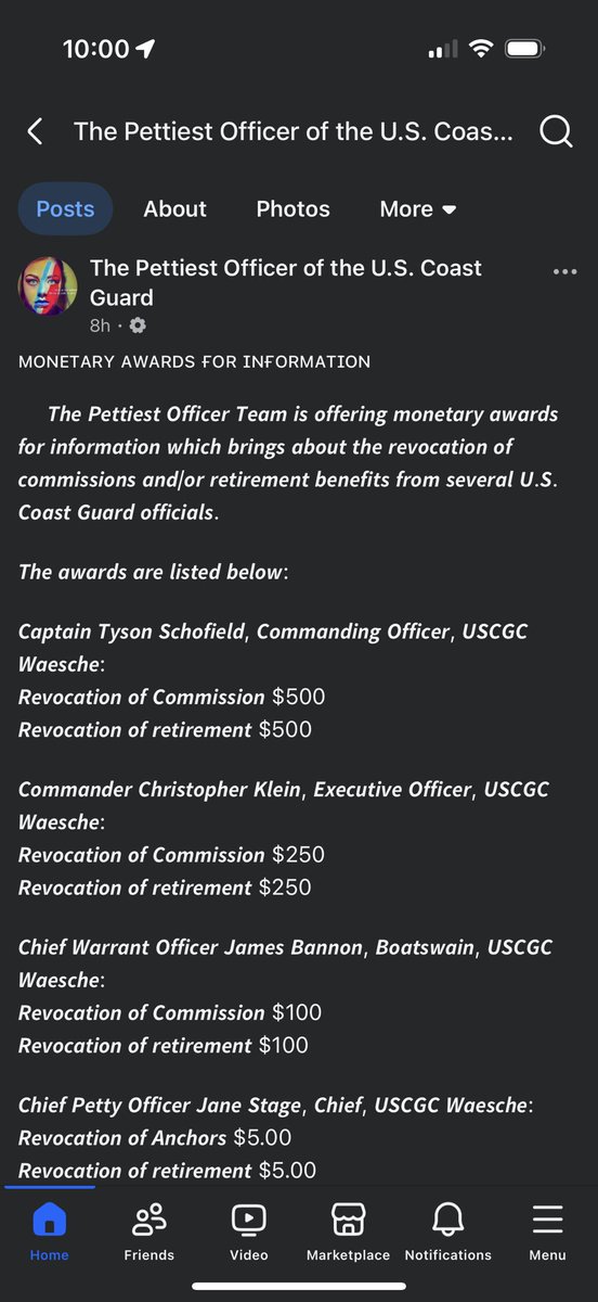 BRazMoore164's tweet image. I am so embarrassed for how this person is acting. As a USCG retiree, this is completely unacceptable and this page needs to be stopped! Offering money to get people fired?! Are you out of your damn mind?! @USCG @Sec_Noem @DHSgov #uscg #cgis
