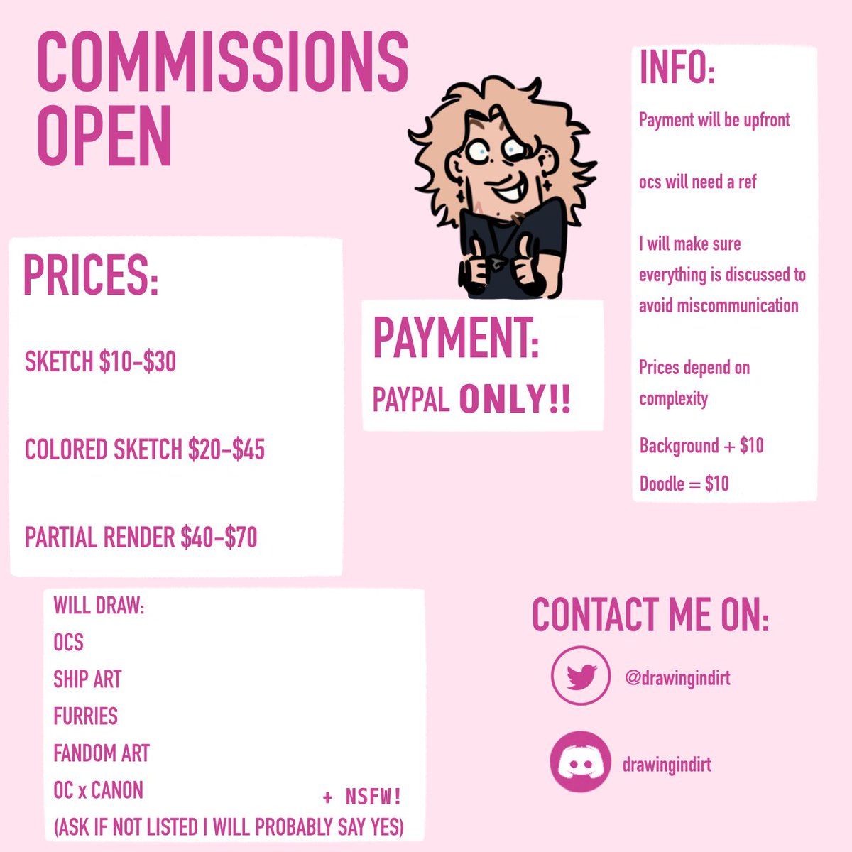 drawingindirt's tweet image. COMMISSIONS ARE OPEN!
-5 Slots available
-Accept payments through PayPal
DM me on Discord or here if you're interested!
#commissions #art #metalfamily #pokemon