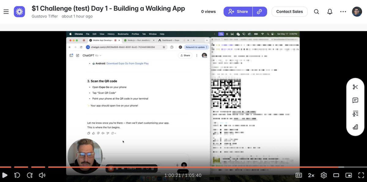 Day 1 - building the next great walking app

I had NO idea what I was doing.

I asked ChatGPT to guide me through some initial stuff (I'll probably keep asking ChatGPT to guide me... idk)

I recorded myself for ~1 hour. (no intent to share, but maybe some day?)

I've wanted to
