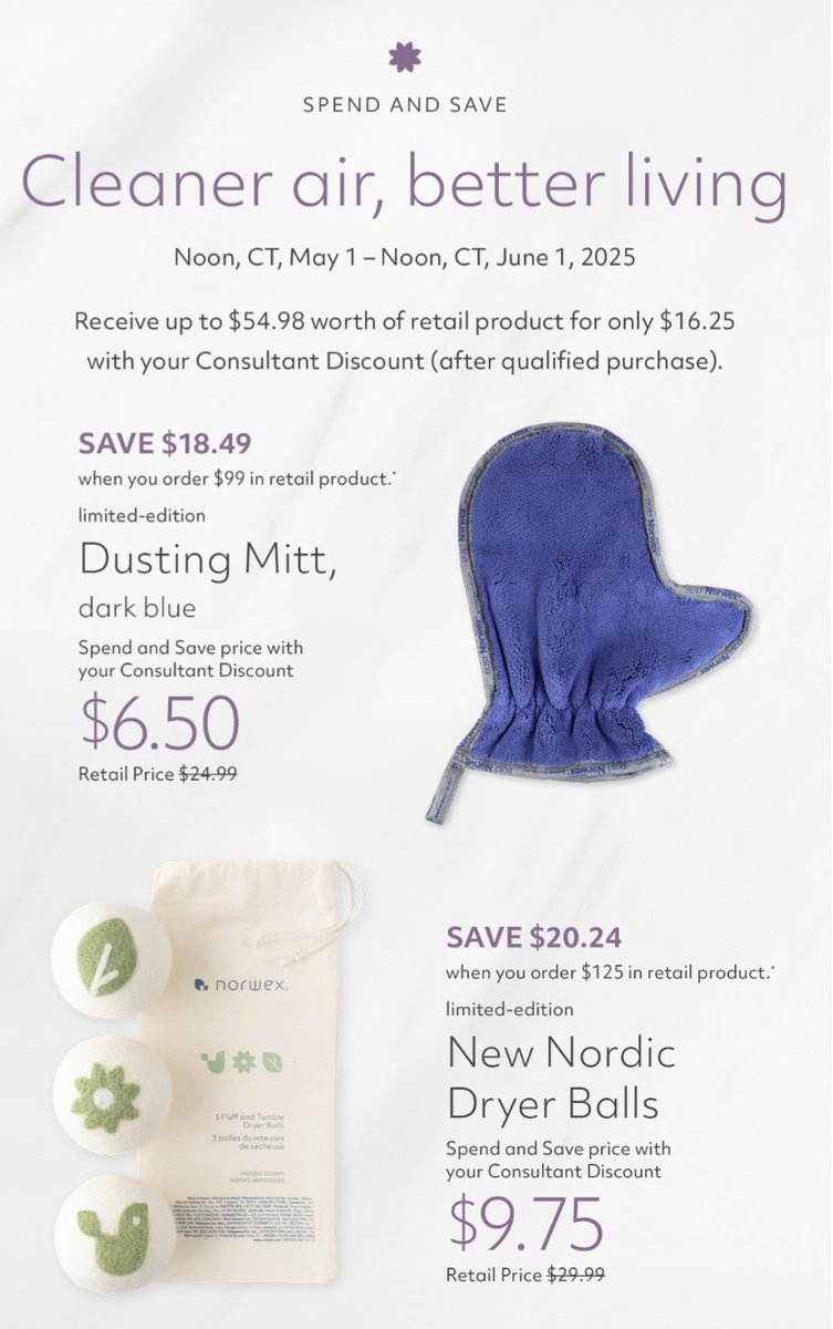 RoMisOneStop's tweet image. Allergens, beware: Your discount is calling!
Great May deals from #norwex 
#romisonestopshop 
linktr.ee/romisonestopsh…