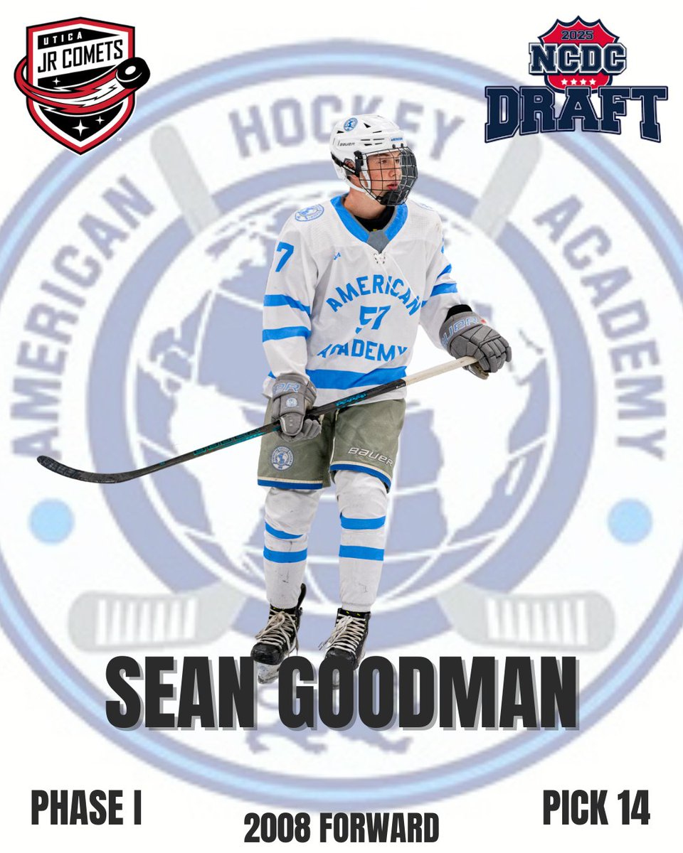 Boston Jr Terriers (@jr_terriers) on Twitter photo Congratulations to <a href="/AmericanHockey2/">American Hockey Academy</a> 16U Forward, Sean Goodman on being selected in the 2025 <a href="/NCDCJrHockey/">NCDC Hockey</a> Draft. We wish you the best of luck! Congratulations to <a href="/AmericanHockey2/">American Hockey Academy</a> 16U Forward, Sean Goodman on being selected in the 2025 <a href="/NCDCJrHockey/">NCDC Hockey</a> Draft. We wish you the best of luck!