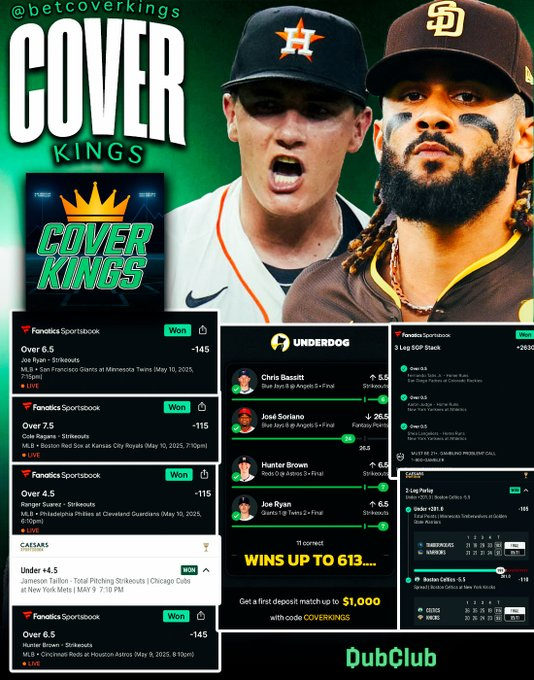 $100 TO SOMEONE who LIKES This!❤️

MLB Prop GOAT and <a href="/CushPlayerProps/">Cush</a> VIP Mod  <a href="/betcoverkings/">CoverKings</a> is on a Generational RUN! ⚾🔥

THE BEST Strikeout Prop Capper on the PLANET🌍

Join TODAY for 50% OFF and get Every Capper in the <a href="/GreenMachineHQ/">Green Machine HQ</a> Discord's Plays! ⚡

 Link in comments!