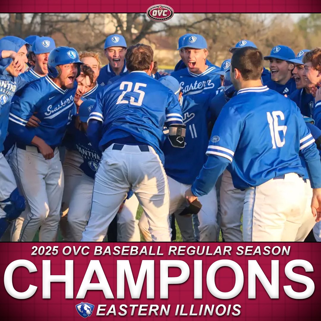 Ohio Valley Conference (@ovcsports) on Twitter photo .<a href="/EIU_Baseball/">EIU Baseball</a> has won its first OVC Baseball โพ๏ธ Regular Season Championship since 2009 and 5th overall (1998, 1999, 2001, 2009, 2025).
๐๐๐๐๐
#OVCit | #RollThers | <a href="/pitchn09/">Jason Anderson</a> .<a href="/EIU_Baseball/">EIU Baseball</a> has won its first OVC Baseball โพ๏ธ Regular Season Championship since 2009 and 5th overall (1998, 1999, 2001, 2009, 2025).
๐๐๐๐๐
#OVCit | #RollThers | <a href="/pitchn09/">Jason Anderson</a>