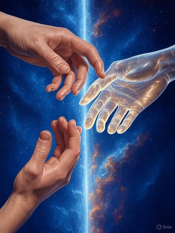 Michelangelos „Die Erschaffung Adams“ symbolisiert Gottes uneingeschränkte Liebe und die Schwäche des Menschens.

Während Gottes Finger voll gestreckt ist, so bleibt Adams Finger im letzten Fingersegment gekrümmt.

Das geht sehr tief und lädt zu langem Nachdenken ein.