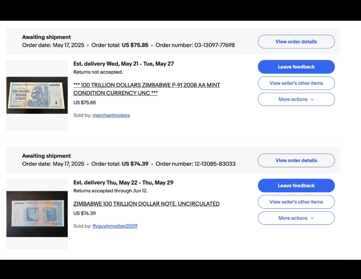 banknote_cartel's tweet photo. 🚨 #ZimbabweDollars Buyback Alert — Zimland,  ✊🏾Tap In! 🚨
Another two SOLD OUT ❤️ souls just folded. No patience, no vision. Got played by recycled sauce and fake prophets with the same flock of sheep. 🐑Talkin’ big but sellin’ nothin. 💸
#IQD #VND #ZWD #IDR 

Meanwhile, WE out here in the trenches, servin’ real #collectors 🔥
📌 Authentic exotic #banknotes
📌 Singles, Straps & Bundles from around the globe 🌍 
📌 No podcast payoffs, no #iraqidinarguru bribes—just real plug vibes… 🔌

We ain’t pushin’ hype—we providin’ value. This the calm before the #revaluation… before the #GCR #RV 🌍

So if you ready to stop wishin’ and start positionin’—DM your Plug 🪙
#currencydealera 

ZIM KING 👑 at your service.
Let’s get you laced up before the lift off 🚀 #iraqidinarinvestor #iraqidinar #iraq #zimbabwe #zimbabwedollars #zimbabwecurrency #authentic #authenticity #PMG #papermoney