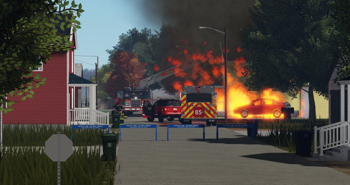 CFD_RBLX's tweet image. CFD responded to a structure fire of a family home, no injuries reported, Truck 64, Engine 85 successfully extinguished the fire. #RobloxChicago #ROBLOX