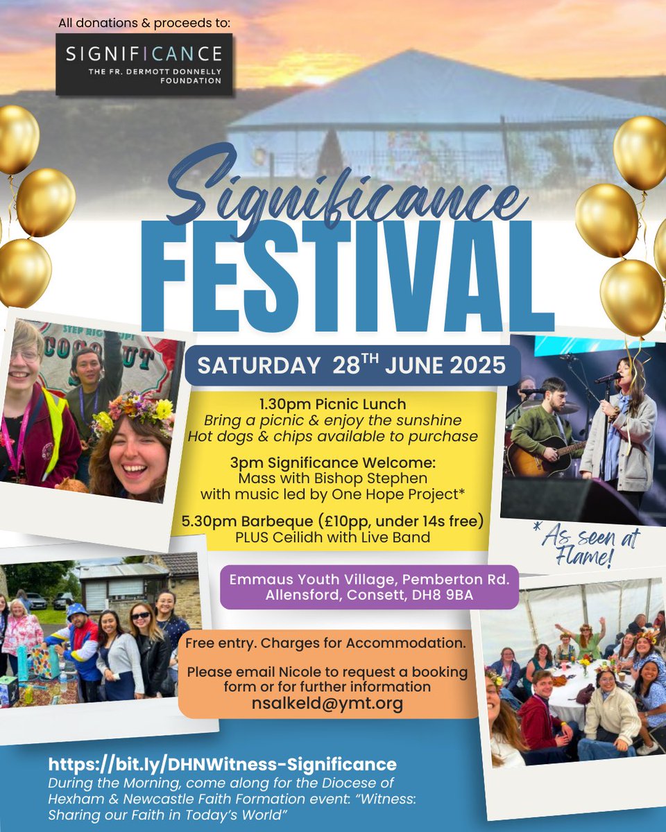 ymteam's tweet photo. Summer plans? Come join us for the Witness day & Significance festival - a weekend of jubilee JOY for sure! @dioceseHN #catholicuk https://t.co/aU3kJIaIfe