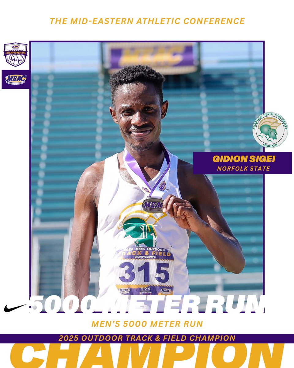 🥇Men’s 5000M Run: Gidion Sigei <a href="/NSU_TFXC/">Norfolk State Track & Field</a>