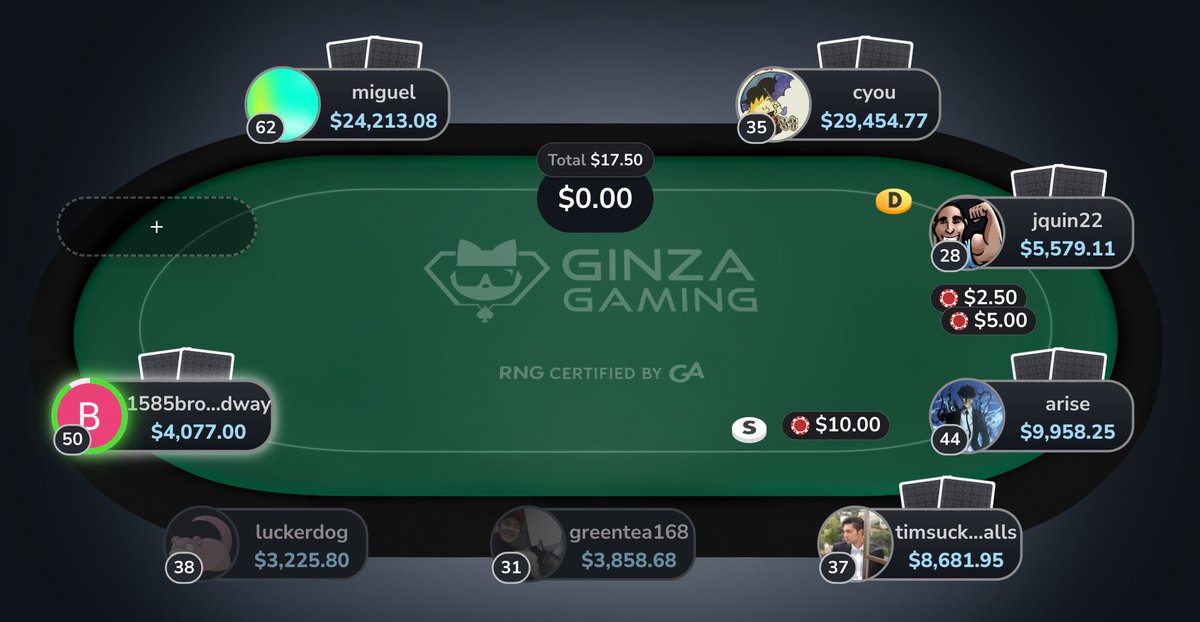 Charlie You (@charlieyouai) on Twitter photo Almost $100k on the table in this 2/5/10 game ๐คฏ
Only on <a href="/ginzagaming/">Ginza Gaming (Crypto Poker)</a> ๐ Almost $100k on the table in this 2/5/10 game ๐คฏ
Only on <a href="/ginzagaming/">Ginza Gaming (Crypto Poker)</a> ๐