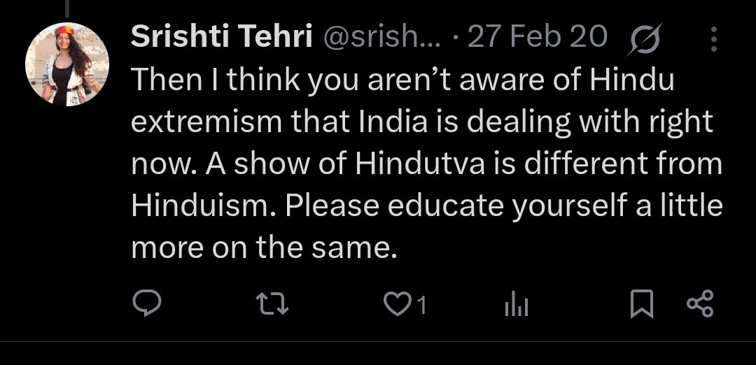 Voiceofhindus's tweet photo. Hello @Goa_Police
She is srishti tehri from Goa &amp; she is asking Modiji to die &amp; spreading poison against hindus!

@NIA_India Please take strict action against her 🙏🏻 https://t.co/eF9sQeDbpx