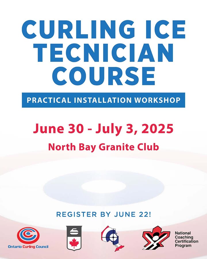 ON Curling Council (@oncurlcouncil) on Twitter photo Join us for the Curling Ice Technician β Practical Installation Course at the North Bay Granite Club!
Course Fee: $500.00
π REGISTER HERE: bit.ly/42RpXar
Donβt miss this opportunity to gain valuable skills in ice management! π₯βοΈ Join us for the Curling Ice Technician β Practical Installation Course at the North Bay Granite Club!
Course Fee: $500.00
π REGISTER HERE: bit.ly/42RpXar
Donβt miss this opportunity to gain valuable skills in ice management! π₯βοΈ