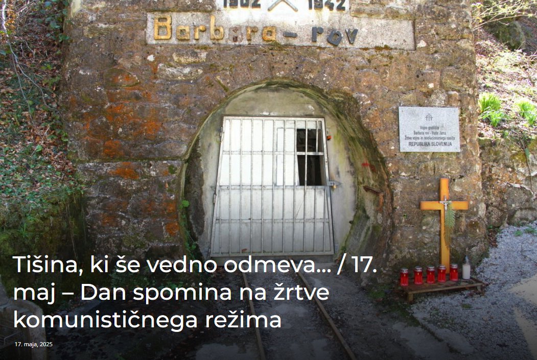 DrustvoHudajama's tweet photo. BARBARIN ROV -SIMBOL ZAMOLČANE GROZE IN KRIK IZ TEMINE  ZGODOVINE

Slovenija se 17. maja poklanja tistim, ki so padli pod kolesjem totalitarnega nasilja – žrtvam komunističnega režima. Gre za dan spomina, ki še vedno odpira boleče razpoke v naši zgodovinski zavesti in hkrati opozarja, da resničnega spravljanja brez resnice in spoštovanja do vseh žrtev ni.
17. maj, dan spomina na žrtve komunističnega režima, je priložnost, da se kot družba zazremo v svojo temno preteklost. Med najmočnejšimi simboli povojnega nasilja, ki je desetletja ostajalo zamolčano, je prav Barbarin rov – opomnik na sistemsko uničevanje življenj in načrtno brisanje resnice.
https://t.co/Nsj6i1EnTP