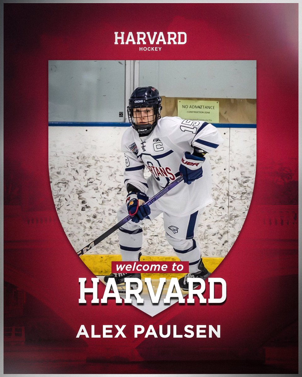 𝑾𝒆𝒍𝒄𝒐𝒎𝒆 𝒕𝒐 𝑯𝒂𝒓𝒗𝒂𝒓𝒅, 𝐀𝐥𝐞𝐱 𝐏𝐚𝐮𝐥𝐬𝐞𝐧!!

🏠 Orono, Minn.
🏫 Orono High School
🏒 Defense
⛸️ Elite League
#GoCrimson x #OneCrimson
