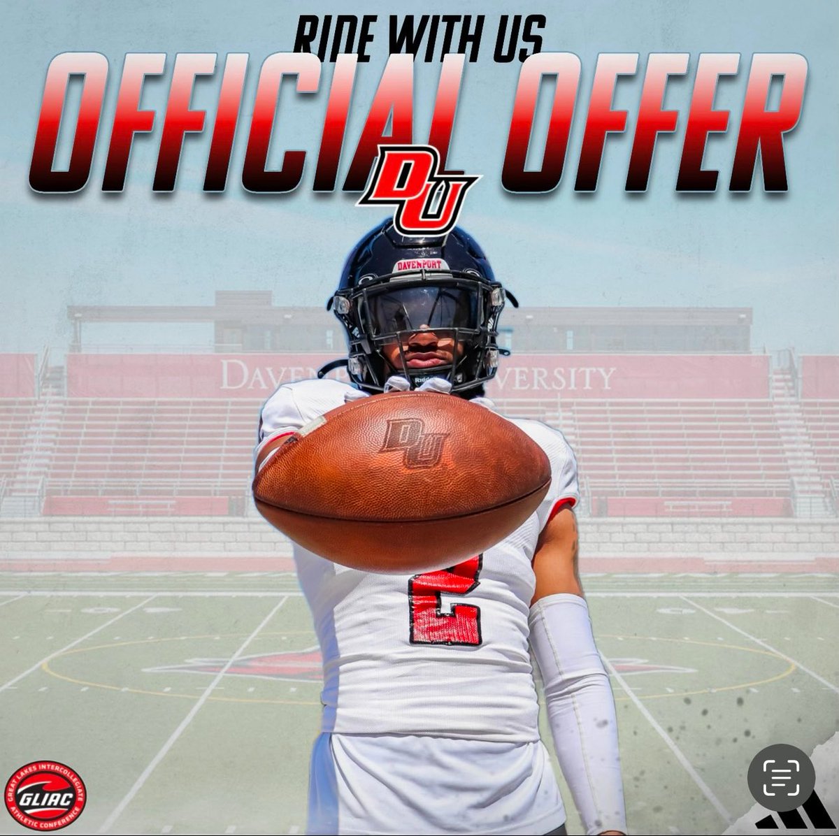 After another great camp with <a href="/DU_Football/">Davenport Football</a> and a conversation with <a href="/AdrianMcEwen/">AJ McEwen</a> I’m glad to say I have received an offer from DU
