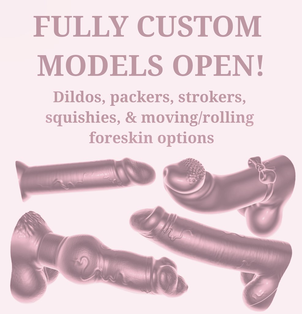 We've decided to test something out, so we're offering fully custom models at a steep discount!

Not custom pours of the models we have, but completely custom models, where you receive the final silicone product you helped design. Payment plans are available, see below!