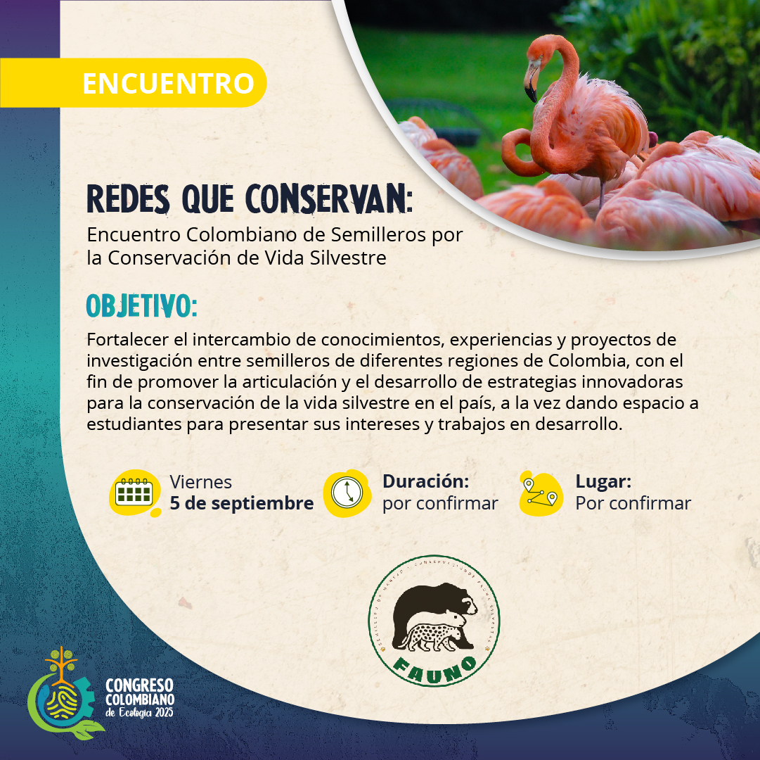 El Semillero de #manejo y #conservación de #faunasilvestre de la PUJ Bogotá invita al los diferentes semilleros de investigación de distintas regiones de Colombia para compartir proyectos sobre conservación de fauna silvestre.
Fecha: 5 septiembre 2025
Lugar: Cali