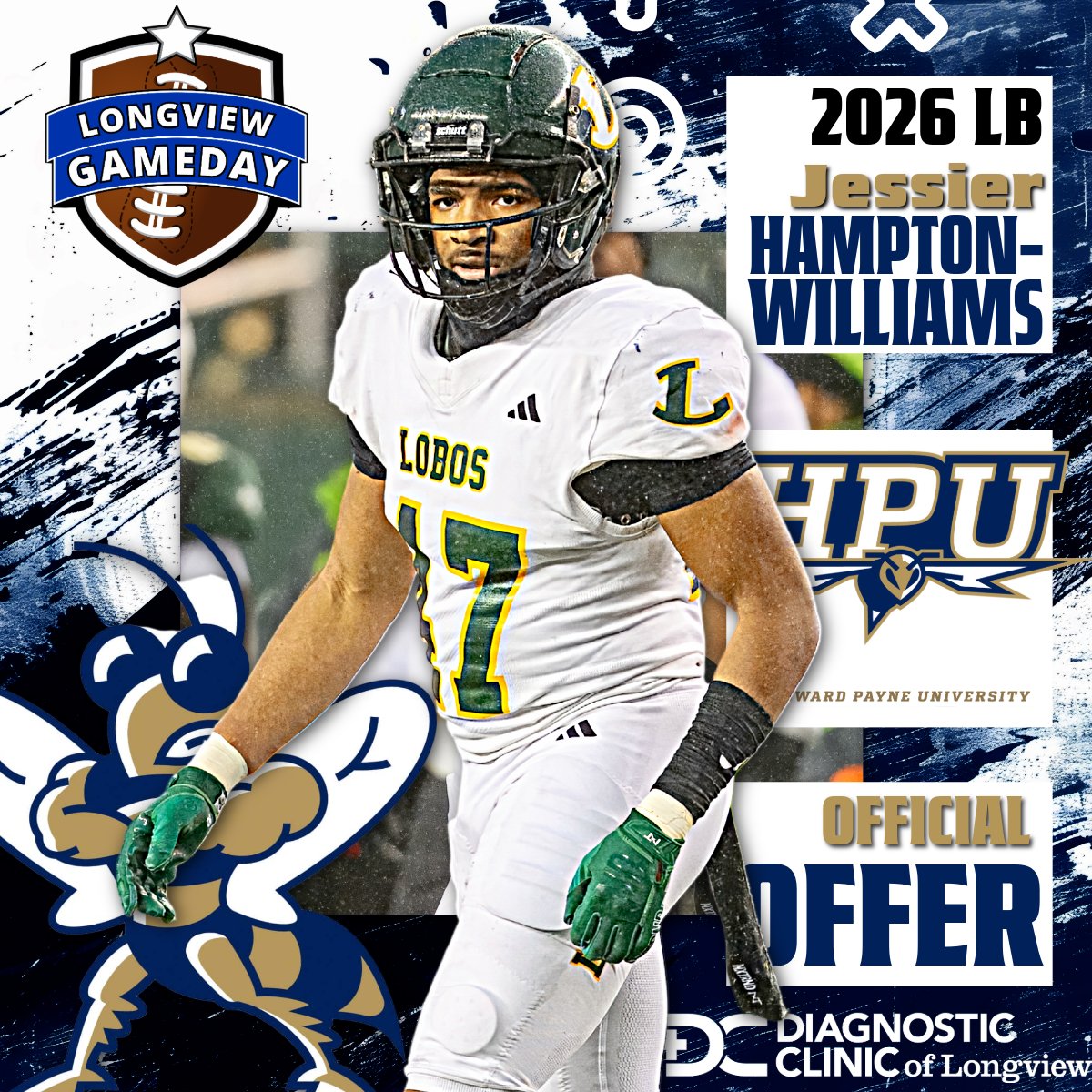 Soon-to-be Senior LB Jessier Hampton-Williams picks up another offer. Jersey can add <a href="/HPUTX/">Howard Payne University</a>  to the list!

@hpusports 
<a href="/CoachSnyde/">Will</a> 
@HPUFootball 
<a href="/jerseywilliams_/">Jessier (Jersey) Hampton - Williams</a>