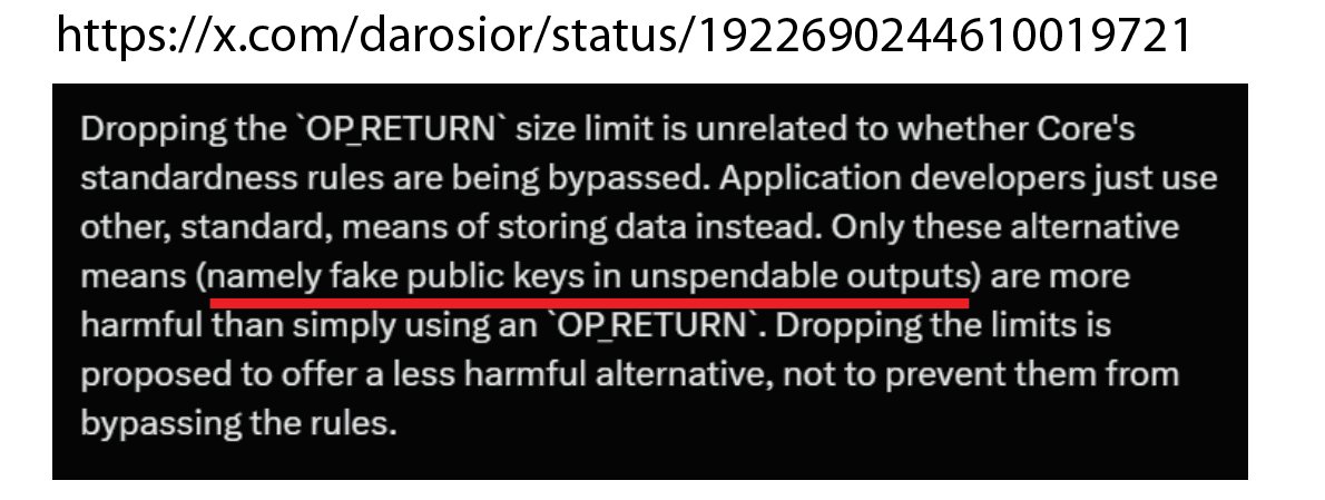FractalEncrypt's tweet image. Antoine wrote a 6000 word post on OP_RETURN, I&apos;ve read it twice. I&apos;ve distilled the main technical argument for removing the OP_RETURN limits - from the author of the PR himself.

His post addresses some non-technical aspects of the OP_RETURN drama, and you can read those for…