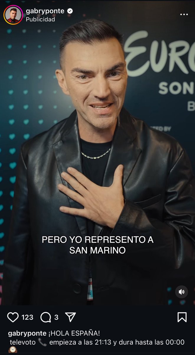 10/10 al representante de San Marino en Eurovisión habiendo publicidad en España para recoger votos