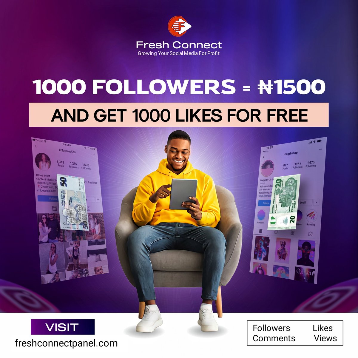 freshconnectpnl's tweet photo. Get all for N1500 only 🥰🥳
Connect Worldwide 🌐 

https://t.co/6T3nQX4elN 👈

Click on the link to get started 
Or Send us. DM 📩

#growwithfreshconnect #Freshconnectpanel #growth #instagram #popular #smm https://t.co/VoLTZ5J5ix