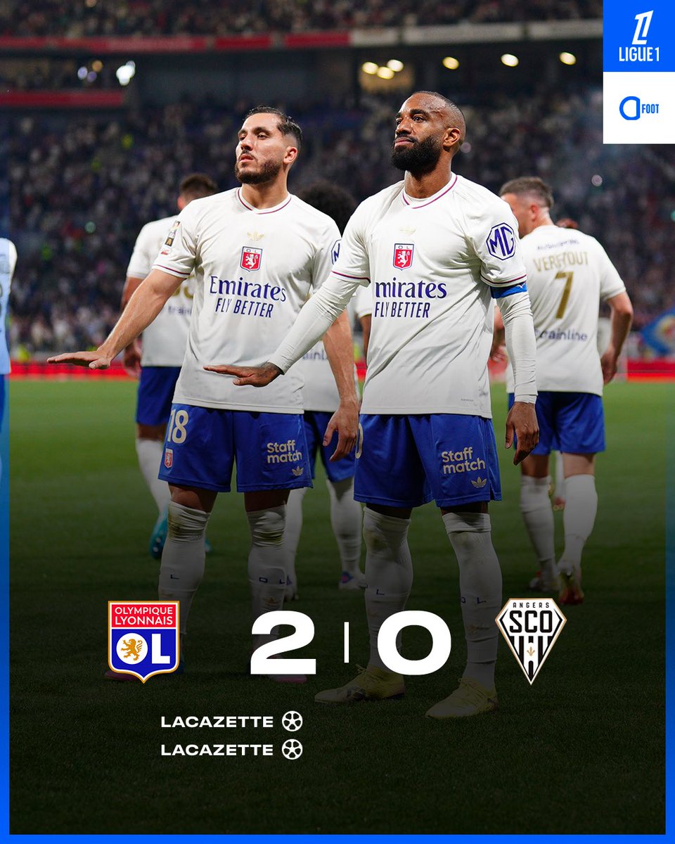 🚨 𝗟’𝗢𝗟 𝗦’𝗜𝗠𝗣𝗢𝗦𝗘 𝗘𝗧 𝗝𝗢𝗨𝗘𝗥𝗔 𝗟’𝗘𝗨𝗥𝗢𝗣𝗘 𝗟𝗔 𝗦𝗔𝗜𝗦𝗢𝗡 𝗣𝗥𝗢𝗖𝗛𝗔𝗜𝗡𝗘 ! 🦁❤️💙

Lacazette a marqué un doublé pour sa dernière (200 et 201ème but).