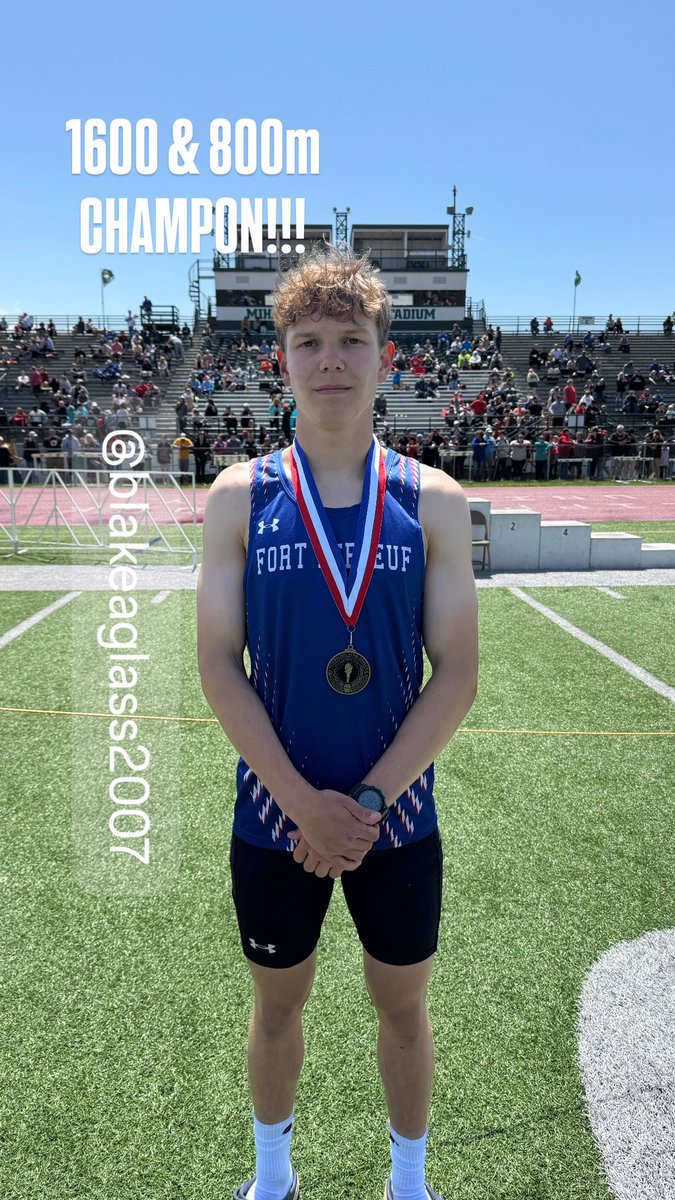 @blakeaglass2007 wins the 800 and 1600! He is heading to states!!! <a href="/PrideoftheBison/">FLBisonAthletics</a>