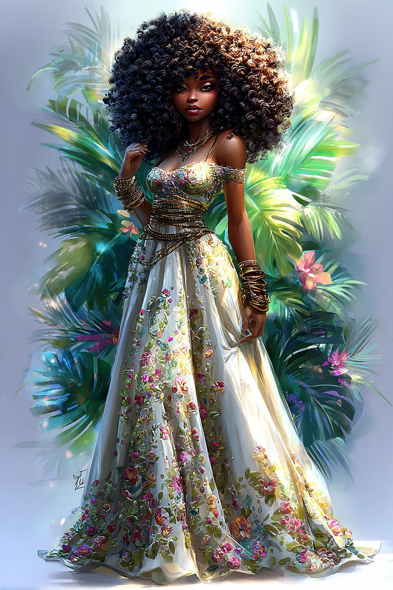 7lioness2014's tweet image. "Queen of the Spring Promenade"
#FashionFantasy #EtherealBeauty #FloralGown
Captioned by #GPT4 #aiart
Contact us for art on Merch, notebooks, journa s, coloring books. 
🧩🎯 afrodiasporan.cloud