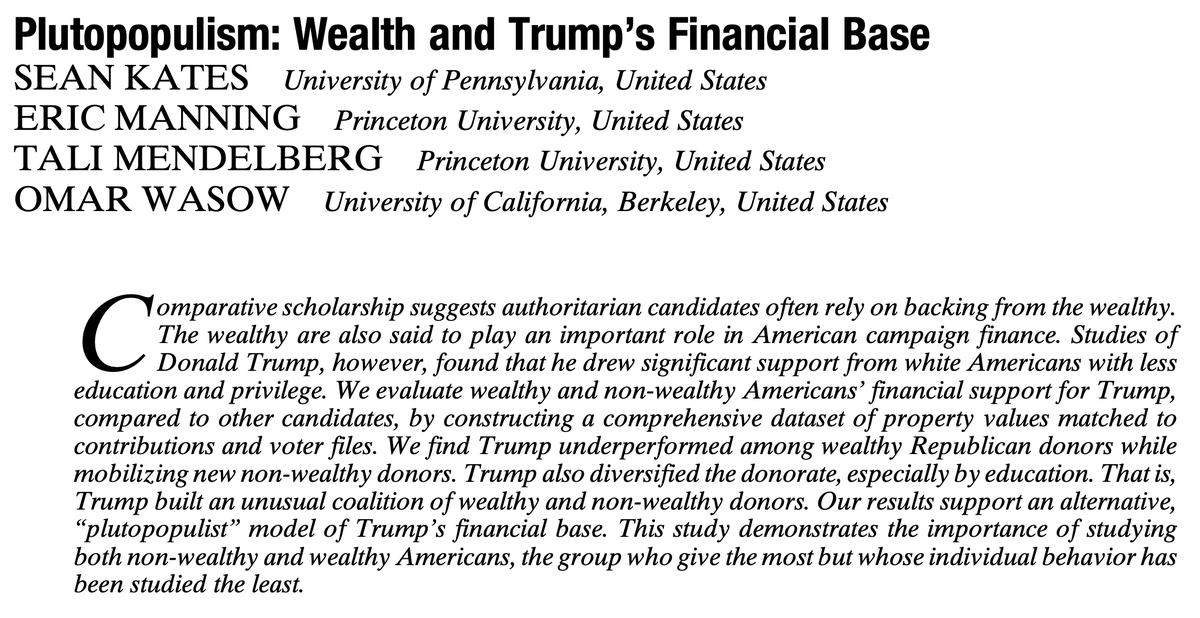 owasow's tweet image. The GOP’s identity crisis over Trump’s “big, beautiful bill” exposes a core tension in today’s Republican Party: a “plutopopulist” coalition where wealthy donor interests clash with the party’s increasingly non-wealthy voter base. 🧵 1/ cup.org/4cfm0Az
