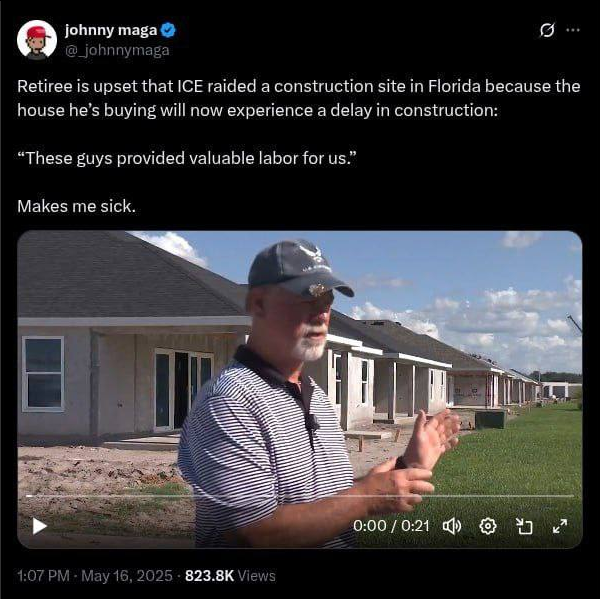 Cheez_HedFren's tweet image. So we should ignore the gang members, drug traffickers, human traffickers and the fact that they steal jobs from Americans so this boomer can get his house built faster? #SendThemBack