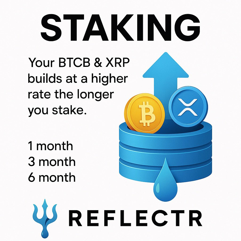 Reflectrtoken's tweet image. No APR. No APY. Just pure multiplier magic.
Stake your $RTR and supercharge your rewards:
• 1 month = 2x BTCB &amp;amp; XRP
• 3 months = 4x BTCB &amp;amp; XRP
• 6 months = 8x BTCB &amp;amp; XRP

Built on volume. Not hype.
#Reflectr #CryptoStaking #ArbitrageRewards 

t.me/reflectrtoken
