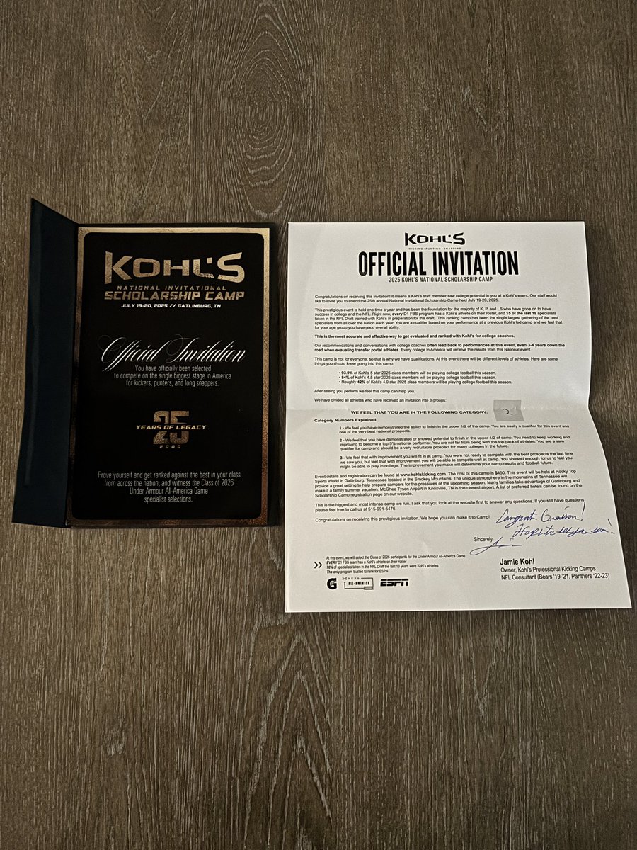 πΆπππππππ π±πππππ (@garrisonburtis_) on Twitter photo Extremely grateful to be invited to <a href="/KohlsKicking/">Kohl's Kicking Camps</a> National Scholarship Camp in Gatlinburg, TN. <a href="/CoachA_Johnson/">Andrew Johnson</a> <a href="/MauriLeBlanc/">Mauri LeBlanc</a> <a href="/MtRidgeFootball/">RidgeFootball</a> Extremely grateful to be invited to <a href="/KohlsKicking/">Kohl's Kicking Camps</a> National Scholarship Camp in Gatlinburg, TN. <a href="/CoachA_Johnson/">Andrew Johnson</a> <a href="/MauriLeBlanc/">Mauri LeBlanc</a> <a href="/MtRidgeFootball/">RidgeFootball</a>