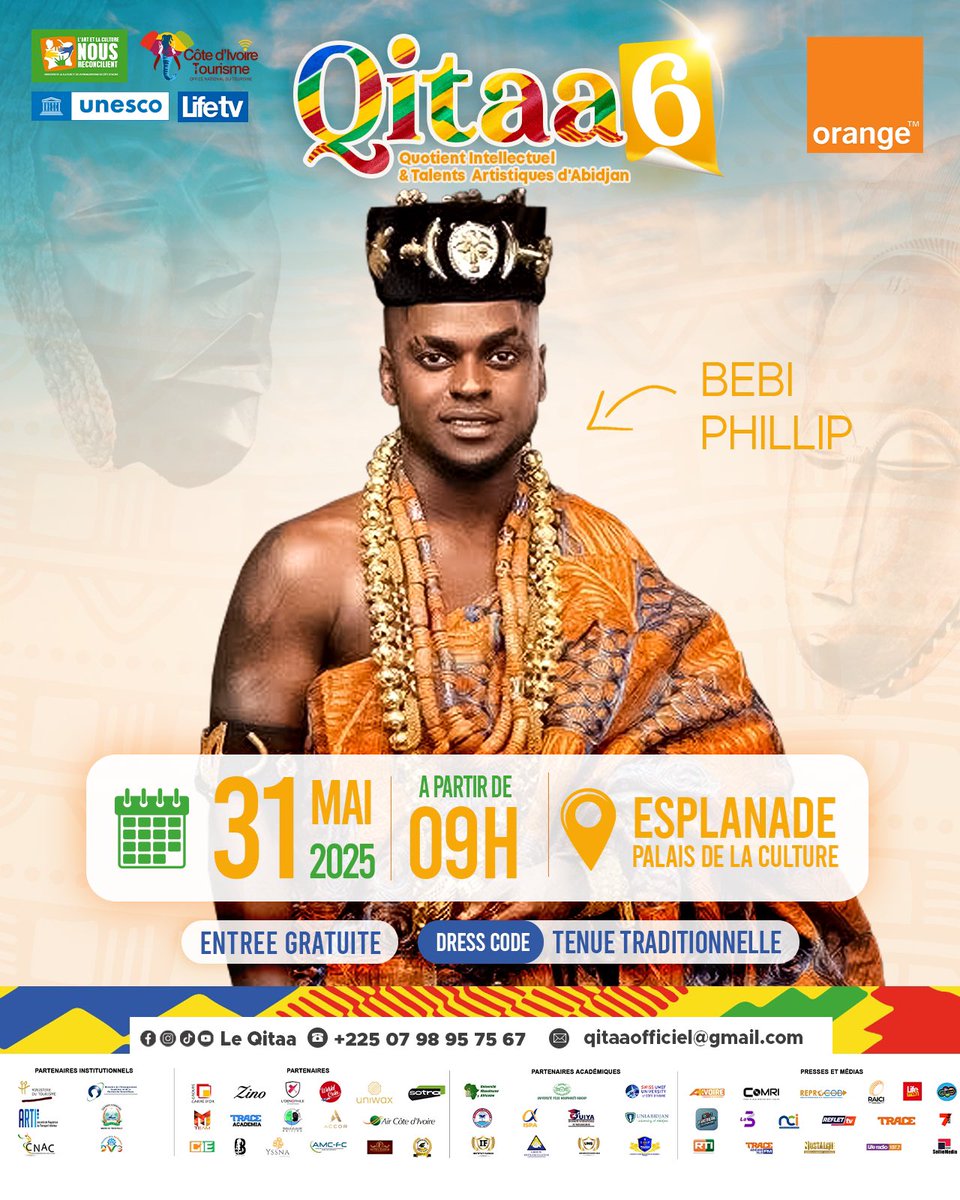 freshmag_off's tweet photo. Retrouvez la crème du Rap Ivoire ce samedi 31 Mai à l’esplanade du Palais de culture pour une journée culturelle mémorable.
Entrée gratuite, dress code : tenue traditionnelle.
Infoline : 0798957567
#comri #qitaa https://t.co/jCbKJ6eowL