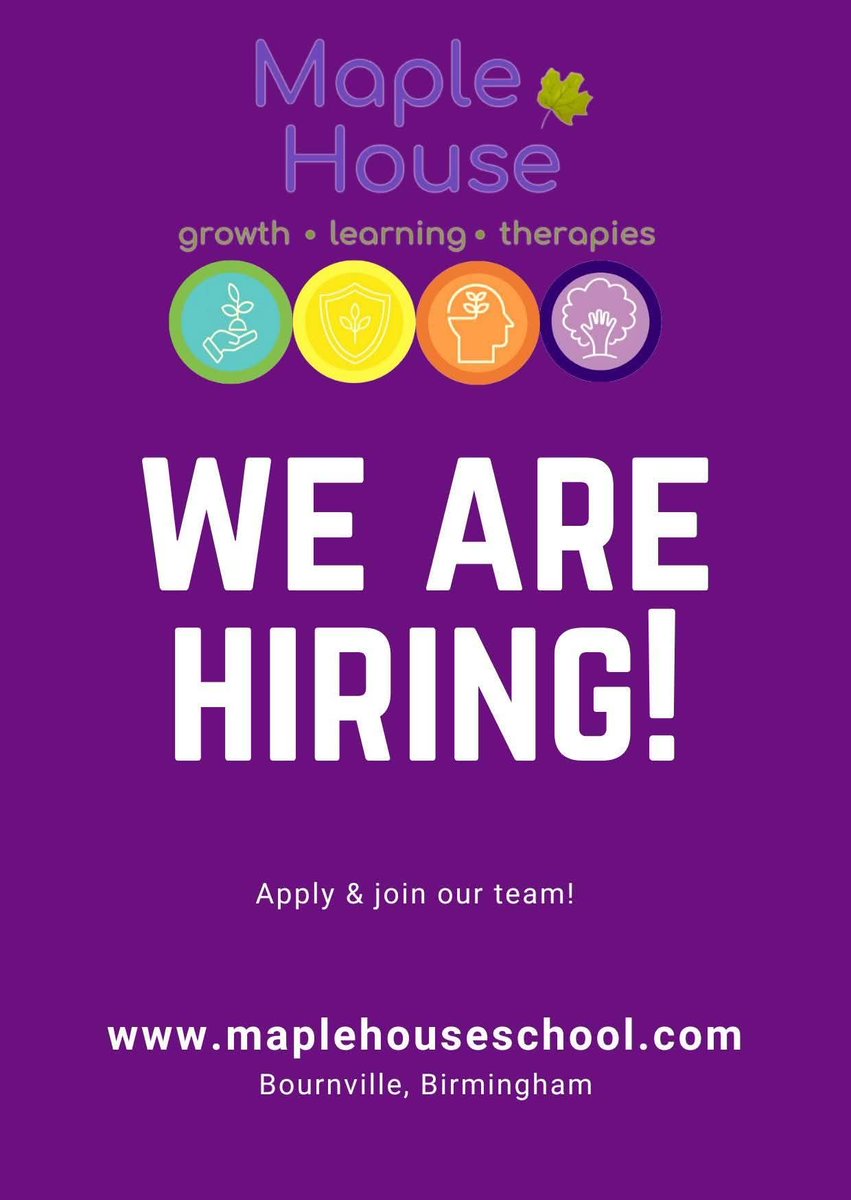 We are looking for a Clinical/Forensic/Counselling or Ed Psychologist to join our amazing team at Maple House School. We are looking for someone caring and passionate that can help provide the best support for our children. 
For more info visit maplehouseschool.com/vacancies or DM me 💜