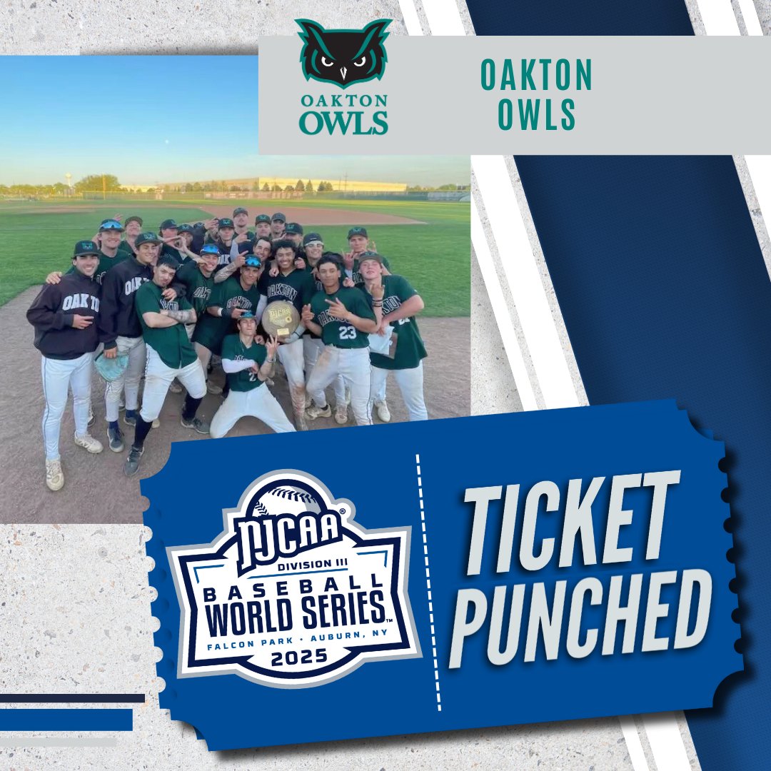 🦉The Owls are flying to the World Series!

Oakton claims the Great Lakes District and earns a spot in the 2025 #NJCAABaseball DIII World Series!

njcaa.org/sports/bsb/202…