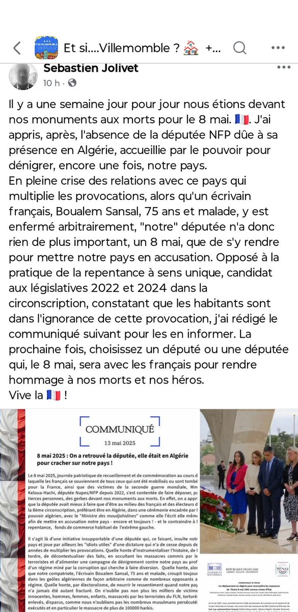 PS Villemomble (@ps_villemomble) on Twitter photo A #Villemomble notre députée et camarade <a href="/KelouaF/">Fatiha Keloua Hachi</a> est ciblée ce jour par le représentant du Rassemblement National via un communiqué plein de haine diffusé sur des canaux de communication de la commune La section <a href="/ps_villemomble/">PS Villemomble</a> condamne ces propos et soutient Fatiha Keloua Hachi A #Villemomble notre députée et camarade <a href="/KelouaF/">Fatiha Keloua Hachi</a> est ciblée ce jour par le représentant du Rassemblement National via un communiqué plein de haine diffusé sur des canaux de communication de la commune La section <a href="/ps_villemomble/">PS Villemomble</a> condamne ces propos et soutient Fatiha Keloua Hachi