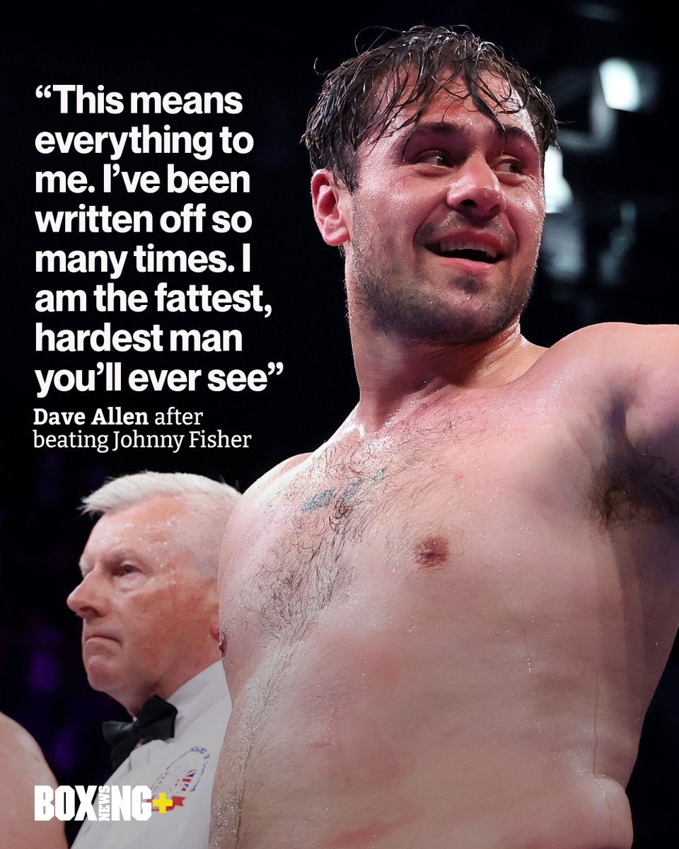 Vintage Dave Allen after stopping Johnny Fisher. 🦏

#FisherAllen2